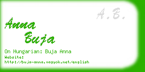 anna buja business card
